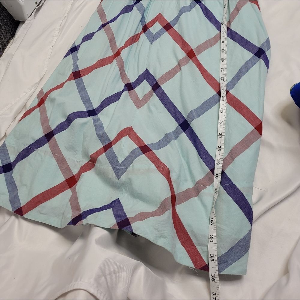 MODCLOTH blue plaid retro cross strap sun dress S - Picture 12 of 12